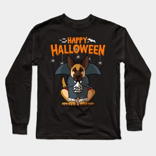 German Shepherd Dog Happy Halloween Vampire Long Sleeve T-Shirt